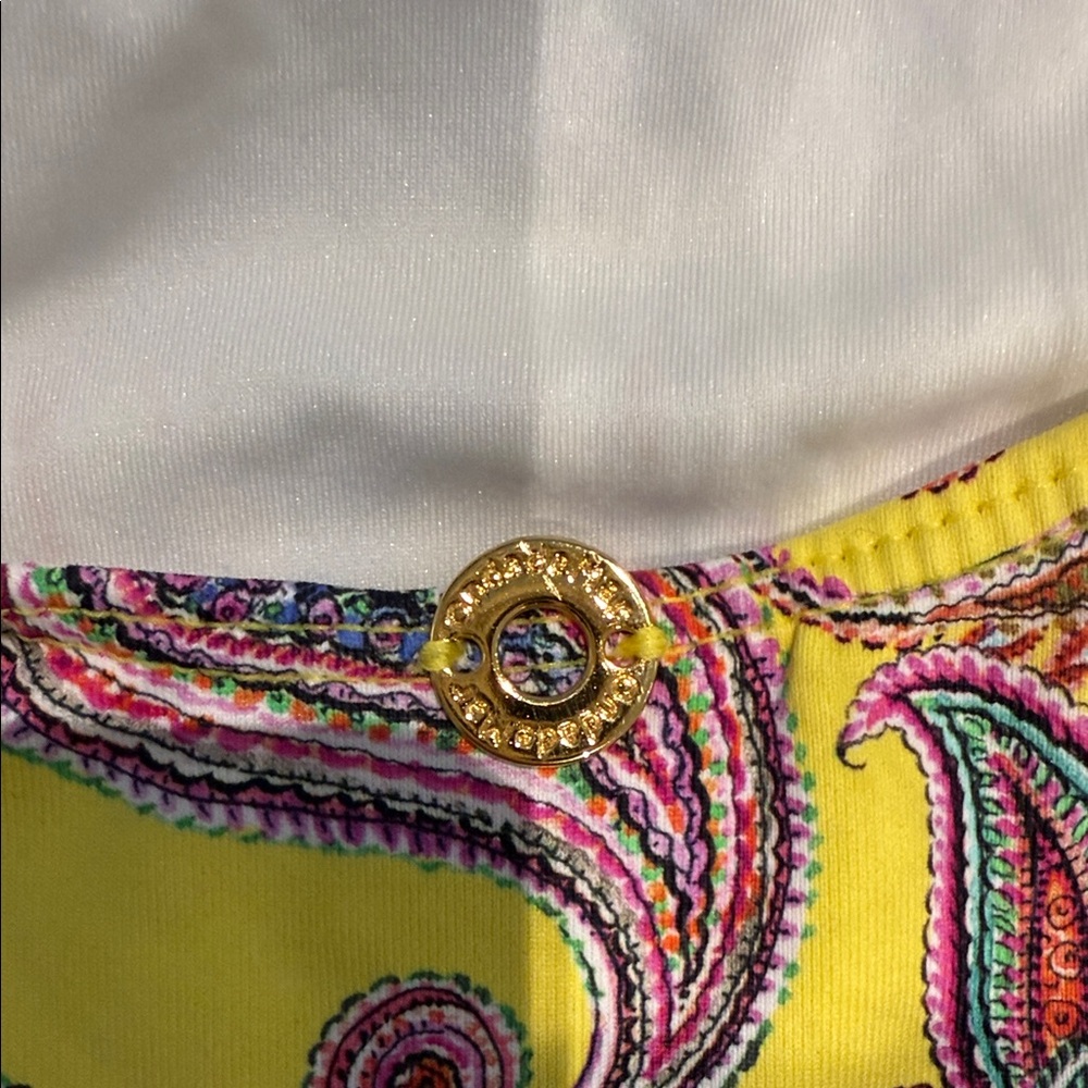 OndadeMar Kids Swim One Piece in Yellow Paisley - Picture 3 of 4